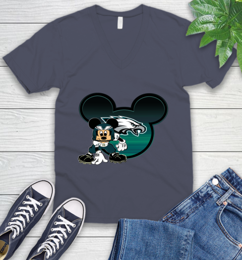 NFL Philadelphia Eagles Mickey Mouse Disney Football T Shirt V-Neck T-Shirt 9