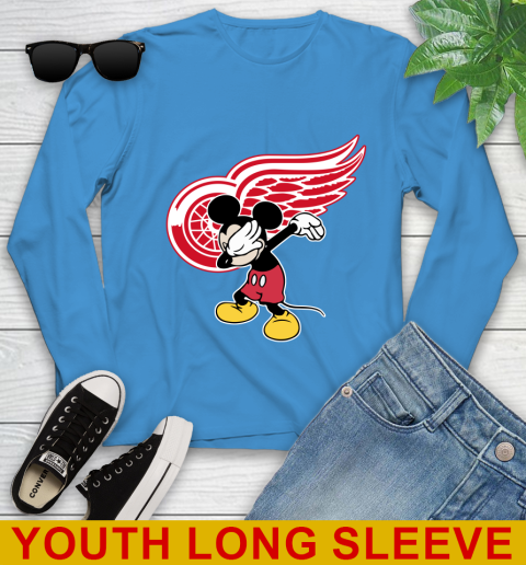 Detroit Red Wings NHL Hockey Dabbing Mickey Disney Sports Youth Long Sleeve 9 Detroit Red Wings NHL Hockey Dabbing Mickey Disney Sports Youth Long Sleeve - Image 9