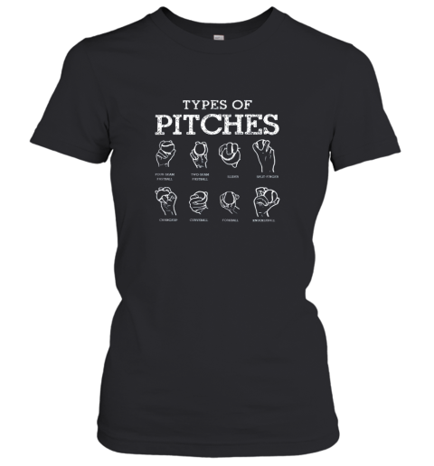 Types Of Pitches Softball Baseball Team Sport Women's T-Shirt