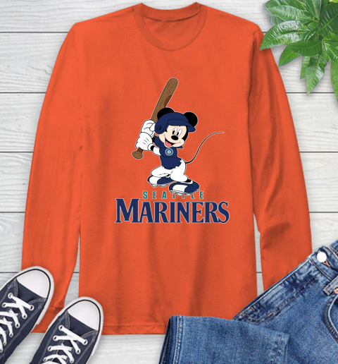 MLB Baseball Seattle Mariners Cheerful Mickey Mouse Shirt Long Sleeve T-Shirt 6 MLB Baseball Seattle Mariners Cheerful Mickey Mouse Shirt Long Sleeve T-Shirt - Image 6