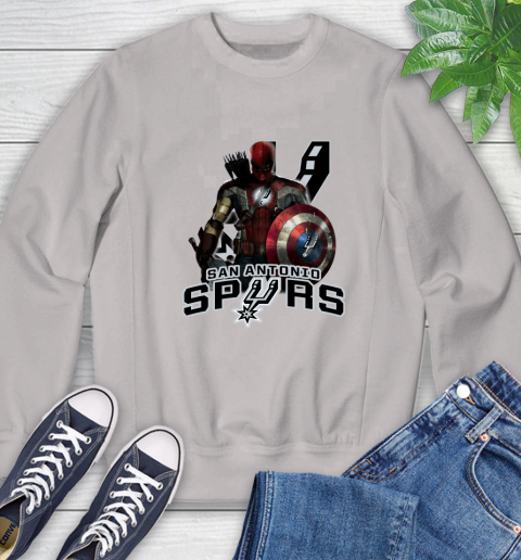 San Antonio Spurs NBA Basketball Captain America Thor Spider Man Hawkeye Avengers Sweatshirt 12