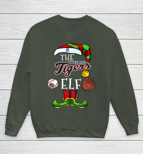 Detroit Tigers Christmas ELF Funny MLB Youth Sweatshirt 8