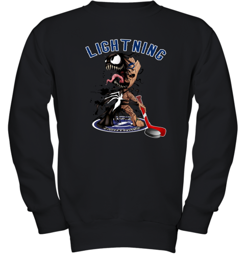 NHL Tampa Bay Lightning Hockey Venom Groot Guardians Of The Galaxy NTPlCwvGUlT youth sweatshirt 47 95 151514 front black