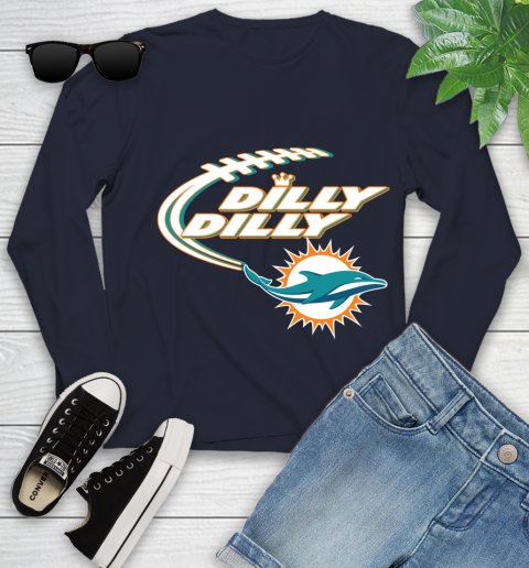 NFL Miami Dolphins Dilly Dilly Football Sports Youth Long Sleeve 3