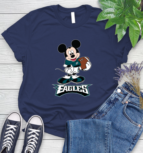 NFL Football Philadelphia Eagles Cheerful Mickey Mouse Shirt Women's T-Shirt 12