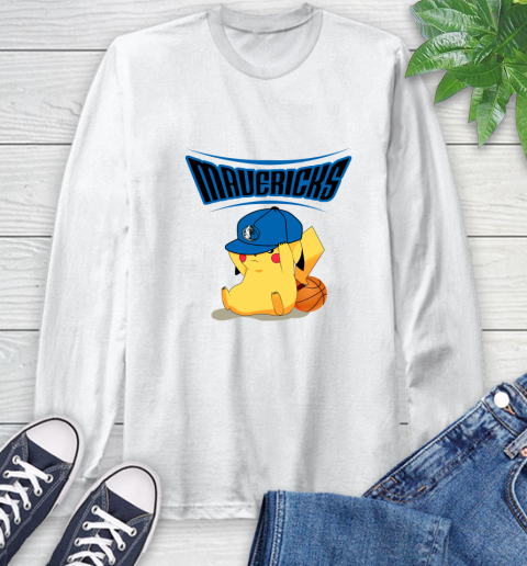 NBA Pikachu Basketball Sports Dallas Mavericks Long Sleeve T-Shirt