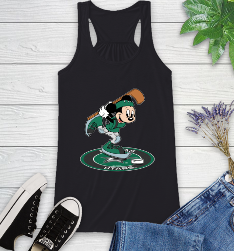 NHL Hockey Dallas Stars Cheerful Mickey Disney Shirt Racerback Tank