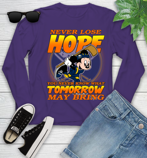 Buffalo Sabres NHL Hockey ootball Mickey Disney Never Lose Hope Youth Long Sleeve 4