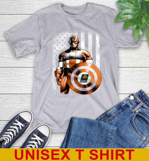 Phoenix Suns NBA Basketball Captain America Marvel Avengers American Flag Shirt T-Shirt 5