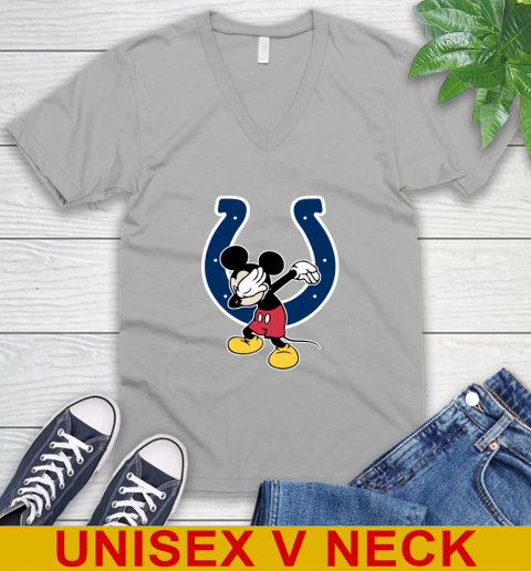 Indianapolis Colts NFL Football Dabbing Mickey Disney Sports V-Neck T-Shirt 4