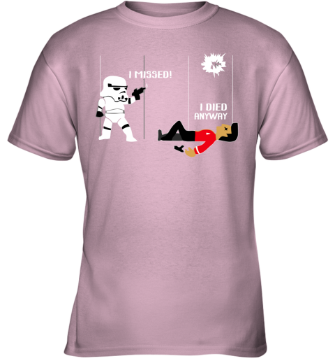 x3k6 star wars star trek a stormtrooper and a redshirt in a fight shirts youth t shirt 26 front light pink