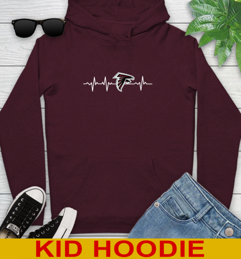 Atlanta Falcons NFL Football Heart Beat Shirt Youth Hoodie 7