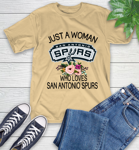 NBA Just A Woman Who Loves San Antonio Spurs Basketball Sports T-Shirt 6