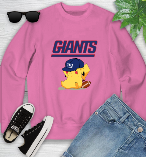 NFL Pikachu Football Sports New York Giants Youth Sweatshirt 7