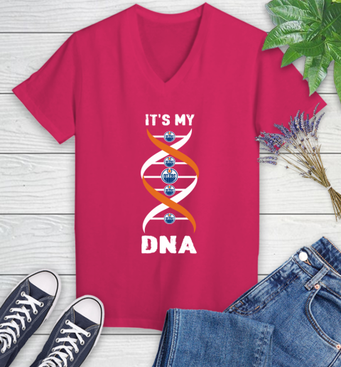 Edmonton Oilers NHL Hockey It's My DNA Sports Women's V-Neck T-Shirt 9