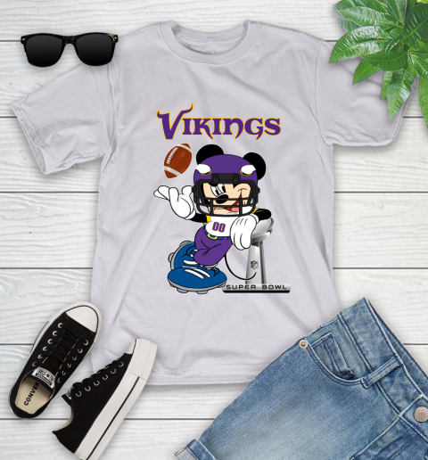 NFL Minnesota Vikings Mickey Mouse Disney Super Bowl Football T Shirt Youth T-Shirt 4