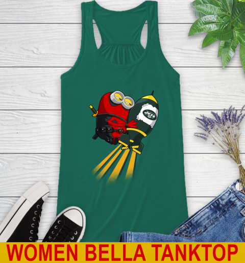 NFL Football New York Jets Deadpool Minion Marvel Shirt Racerback Tank 5