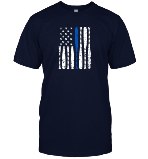 geyd thin blue line leo usa flag police support baseball bat jersey t shirt 60 front navy