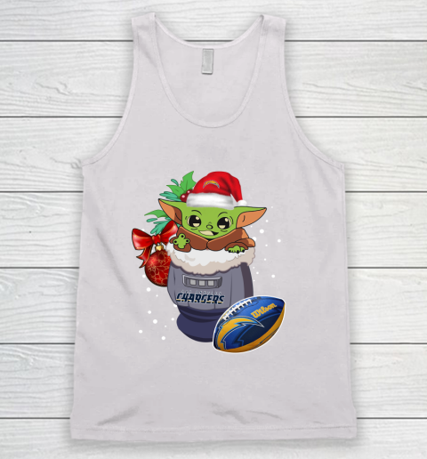 Los Angeles Chargers Christmas Baby Yoda Star Wars Funny Happy NFL Tank Top 2