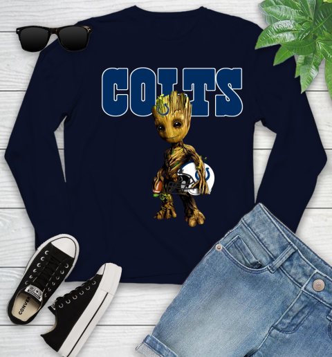 Indianapolis Colts NFL Football Groot Marvel Guardians Of The Galaxy Youth Long Sleeve 3
