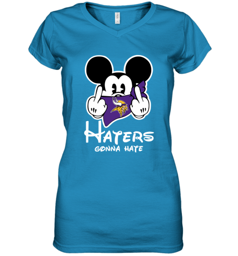 NFL Minnesota Vikings Haters Gonna Hate Mickey Mouse Disney Football T Shirt K6x5Wq0PVZz women v neck t shirt 39 95 151514 front sapphire