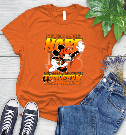Cincinnati Bengals NFL Football Mickey Disney Never Lose Hope Women's T-Shirt 3