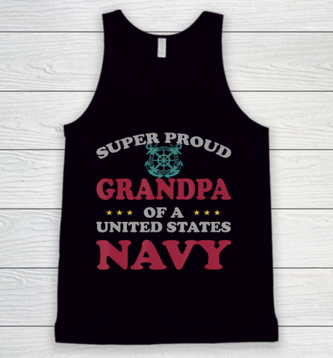 GrandFather gift shirt Vintage Veteran Super Proud Grandpa of a United States Navy T Shirt Tank Top