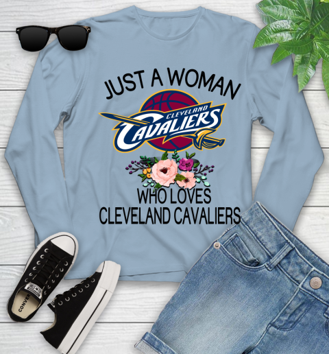 NBA Just A Woman Who Loves Cleveland Cavaliers Basketball Sports Youth Long Sleeve 6