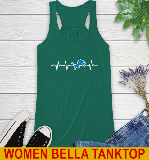 Detroit Lions NFL Football Heart Beat Shirt Racerback Tank 5