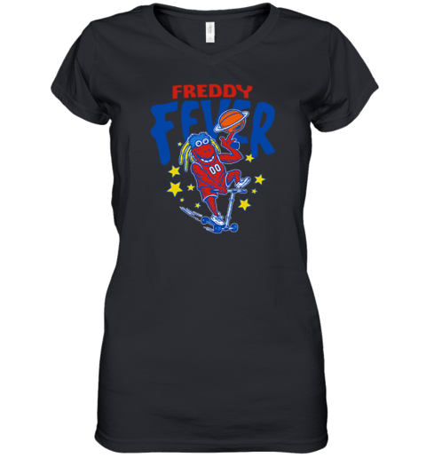 Freddy Fever Mascot Indiana Fever Basketball Premium Women's V-Neck T-Shirt
