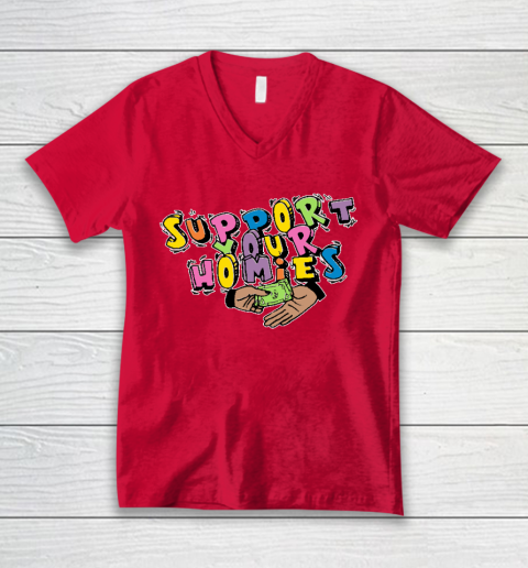 Support Your Homies V-Neck T-Shirt 3