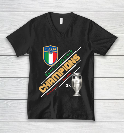 Italy Champions 2020 Euro Forza Azzurri Italia Football V-Neck T-Shirt