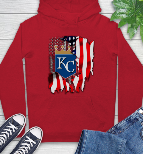 Kansas City Royals MLB Baseball American Flag Hoodie 10