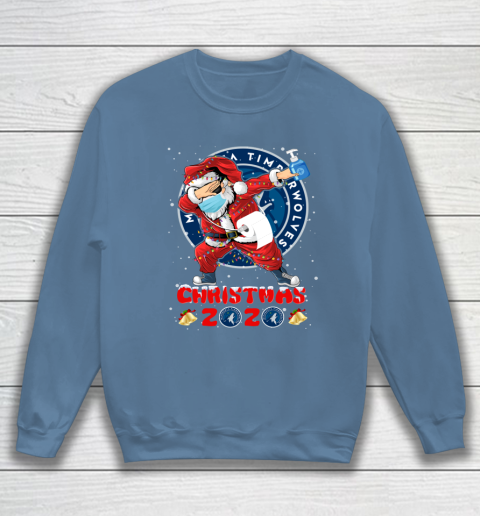 Minnesota Timberwolves Funny Santa Claus Dabbing Christmas 2020 NBA Sweatshirt 6