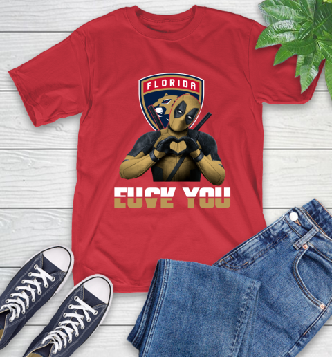 NHL Florida Panthers Deadpool Love You Fuck You Hockey Sports T-Shirt 11