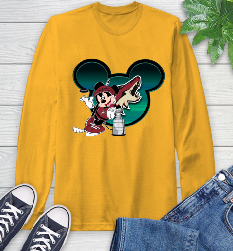 NHL Arizona Coyotes Stanley Cup Mickey Mouse Disney Hockey T Shirt Long Sleeve T-Shirt 3