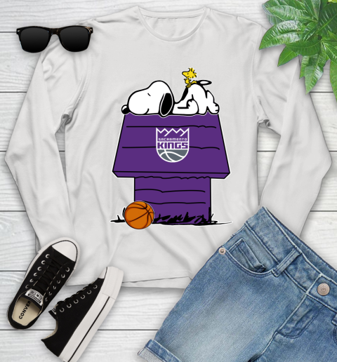 Sacramento Kings NBA Basketball Snoopy Woodstock The Peanuts Movie Youth Long Sleeve
