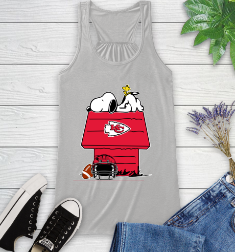Kansas City Chiefs NFL Football Snoopy Woodstock The Peanuts Movie Racerback Tank