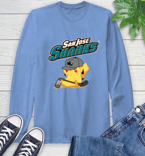 NHL Pikachu Hockey Sports San Jose Sharks Long Sleeve T-Shirt 11