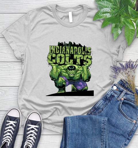 Indianapolis Colts NFL Football Incredible Hulk Marvel Avengers Sports (1) Women's T-Shirt