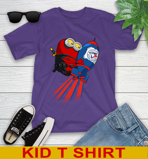 MLB Baseball Toronto Blue Jays Deadpool Minion Marvel Shirt Youth T-Shirt 3