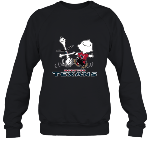 Snoopy And Charlie Brown Happy Houston Texans Fans Sweatshirt