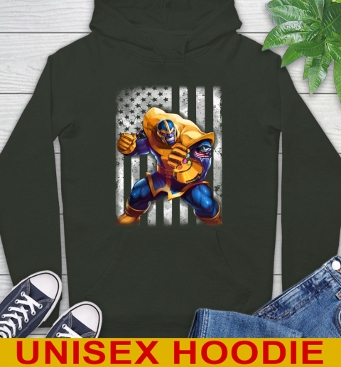 NHL Hockey Columbus Blue Jackets Thanos Marvel American Flag Shirt Hoodie 12