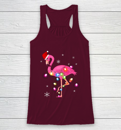 Pink Flamingo Christmas Racerback Tank 2