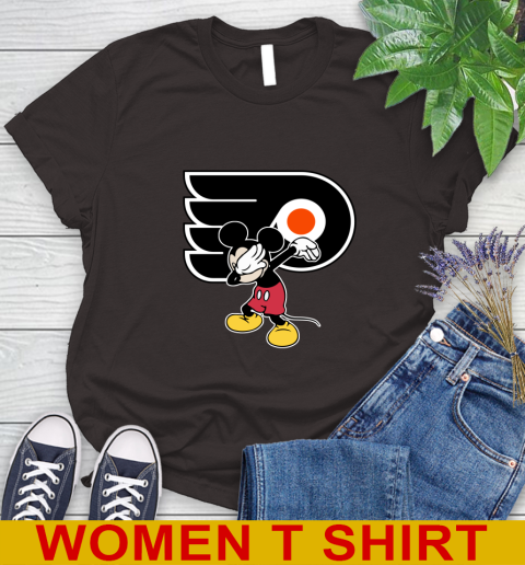 Philadelphia Flyers NHL Hockey Dabbing Mickey Disney Sports Women's T-Shirt 8