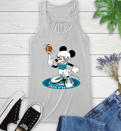 NFL Football Miami Dolphins Cheerful Mickey Disney Shirt Racerback Tank 2