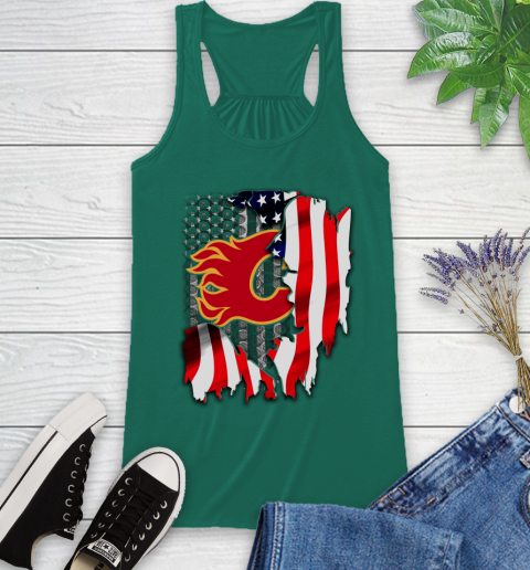 Calgary Flames NHL Hockey American Flag Racerback Tank - Image 7