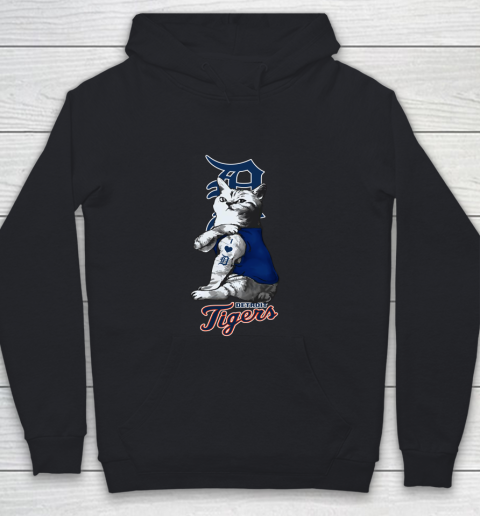 MLB Baseball My Cat Loves Detroit Tigers Youth Hoodie