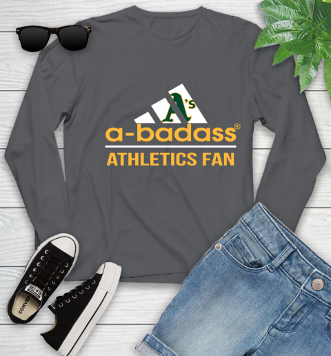 MLB A Badass Oakland Athletics Fan Adidas Baseball Sports Youth Long Sleeve 9