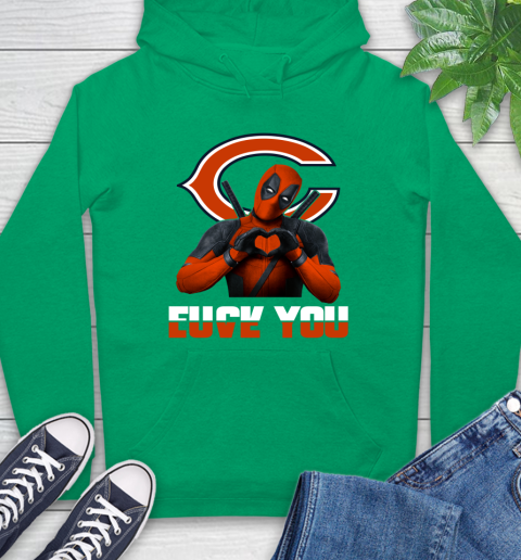 NHL Chicago Bears Deadpool Love You Fuck You Football Sports Hoodie - Image 9